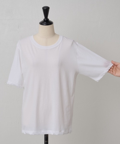 BEARDSLEY（ビアズリー）の「強撚Tシャツ（Tシャツ/カットソー・レディース・ホワイト/ブラック・FREE）」の19枚目の写真