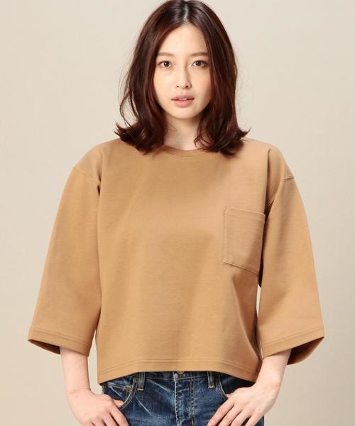 BEAUTY&YOUTH UNITED ARROWS（ビューティーアンドユースユナイテッドアローズ）の「BY コットンポンチ 6分袖プルオーバー◆（Tシャツ/カットソー・レディース・ホワイト/ブラック/ベージュ/オリーブ・フリー）」の4枚目の写真