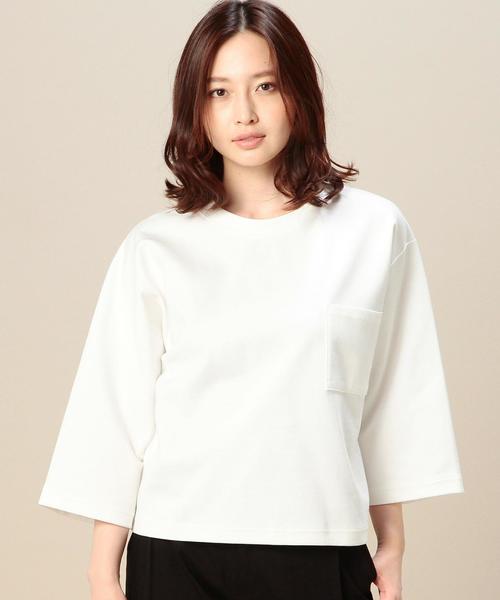 BEAUTY&YOUTH UNITED ARROWS（ビューティーアンドユースユナイテッドアローズ）の「BY コットンポンチ 6分袖プルオーバー◆（Tシャツ/カットソー・レディース・ホワイト/ブラック/ベージュ/オリーブ・フリー）」の2枚目の写真