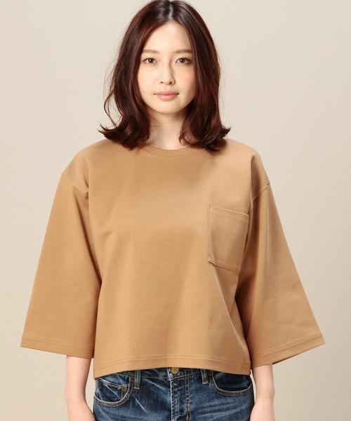 BEAUTY&YOUTH UNITED ARROWS（ビューティーアンドユースユナイテッドアローズ）の「BY コットンポンチ 6分袖プルオーバー◆（Tシャツ/カットソー・レディース・ホワイト/ブラック/ベージュ/オリーブ・フリー）」の6枚目の写真