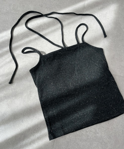 QFORON（キュフォロン）の「カップ付きホルターネックキャミソール（キャミソール・レディース・アイボリー/ブラック・M）」の7枚目の写真