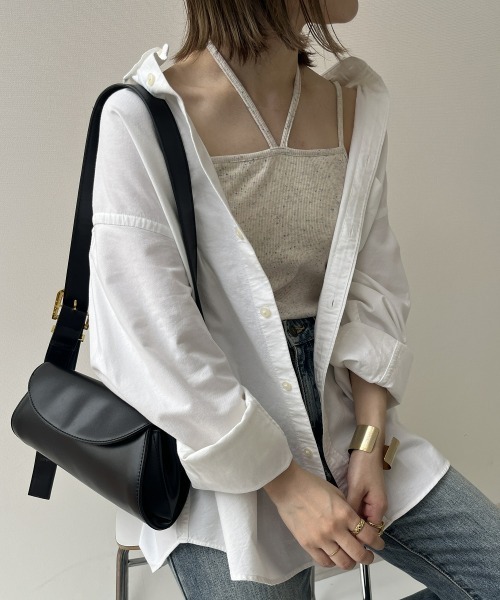 QFORON（キュフォロン）の「カップ付きホルターネックキャミソール（キャミソール・レディース・アイボリー/ブラック・M）」の14枚目の写真