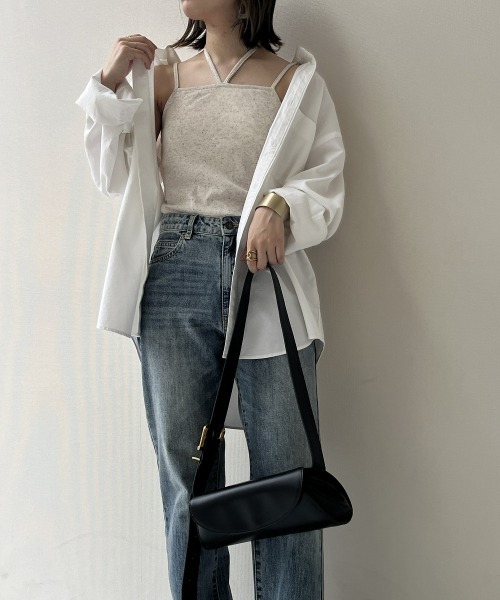 QFORON（キュフォロン）の「カップ付きホルターネックキャミソール（キャミソール・レディース・アイボリー/ブラック・M）」の15枚目の写真