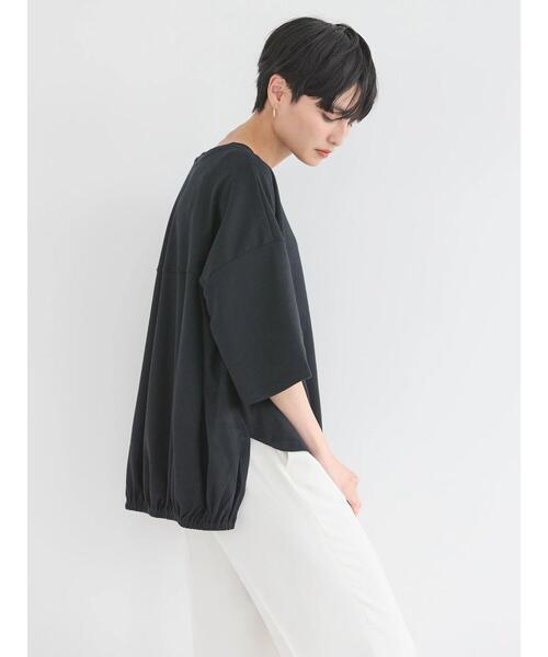 AMERICAN HOLIC(アメリカンホリック)の「バックギャザーロゴカットプルオーバー(Tシャツ/カットソー・レディース・ブラック/オフホワイト・M/L)」の4枚目の写真