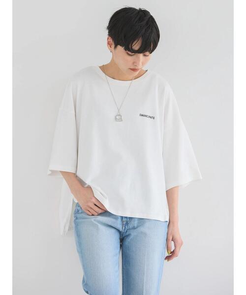 AMERICAN HOLIC(アメリカンホリック)の「バックギャザーロゴカットプルオーバー(Tシャツ/カットソー・レディース・ブラック/オフホワイト・M/L)」の11枚目の写真