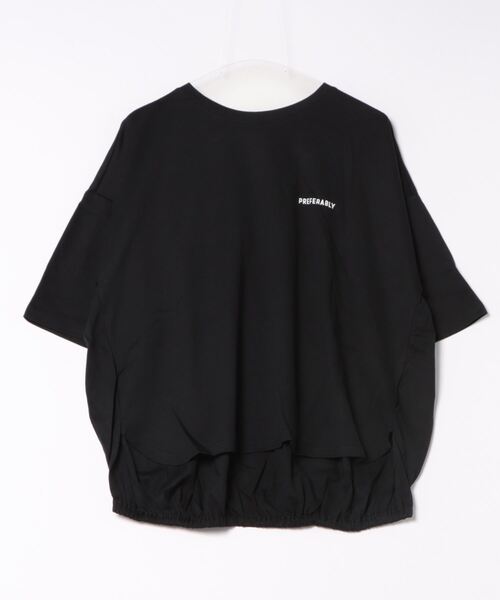 AMERICAN HOLIC(アメリカンホリック)の「バックギャザーロゴカットプルオーバー(Tシャツ/カットソー・レディース・ブラック/オフホワイト・M/L)」の3枚目の写真