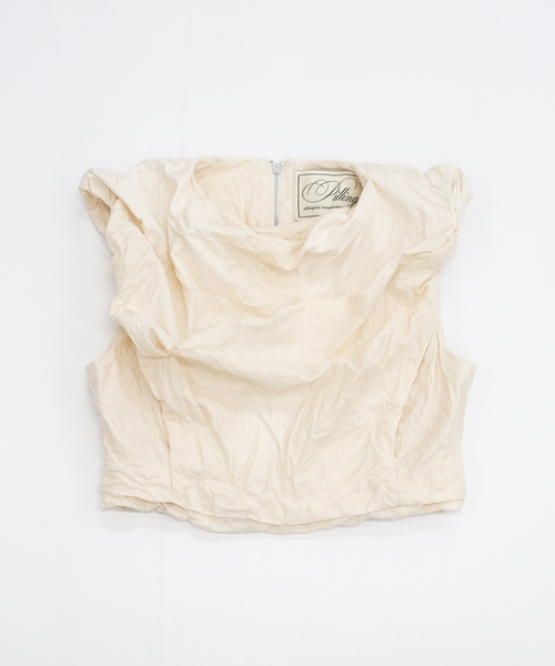 Charles Chaton（シャルルシャトン）の「cropped blouse │ pillings（シャツ/ブラウス・レディース・ブラック/ベージュ・FREE）」の2枚目の写真