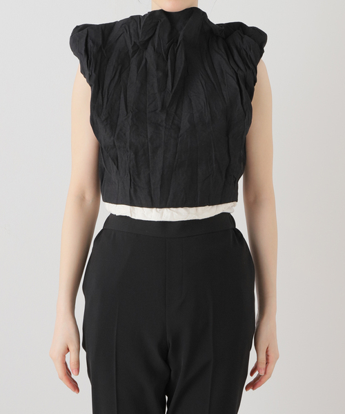 Charles Chaton（シャルルシャトン）の「cropped blouse │ pillings（シャツ/ブラウス・レディース・ブラック/ベージュ・FREE）」の16枚目の写真