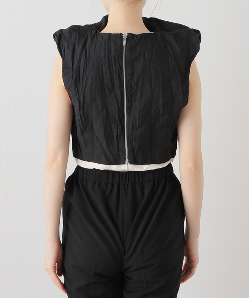 Charles Chaton（シャルルシャトン）の「cropped blouse │ pillings（シャツ/ブラウス・レディース・ブラック/ベージュ・FREE）」の11枚目の写真