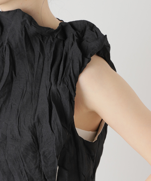 Charles Chaton（シャルルシャトン）の「cropped blouse │ pillings（シャツ/ブラウス・レディース・ブラック/ベージュ・FREE）」の14枚目の写真