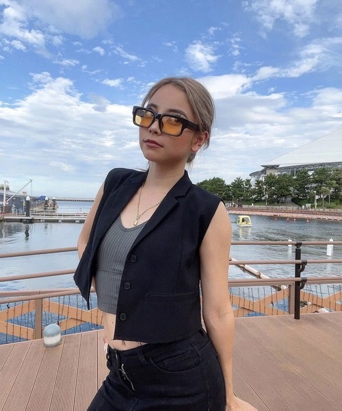 FLEX(フレックス)の「box square 2 sunglasses / ボックススクエア サングラス(サングラス・レディース・ブラック系2/ブラウン/ベージュ/ブラック系1/ブラック・FREE)」の11枚目の写真