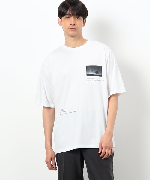 COMME CA ISM(コムサイズム)の「【接触冷感機能】 Feel-Cool フォト&メッセージTシャツ 「Starry sky」(Tシャツ/カットソー・メンズ・ホワイト・M/L)」の1枚目の写真