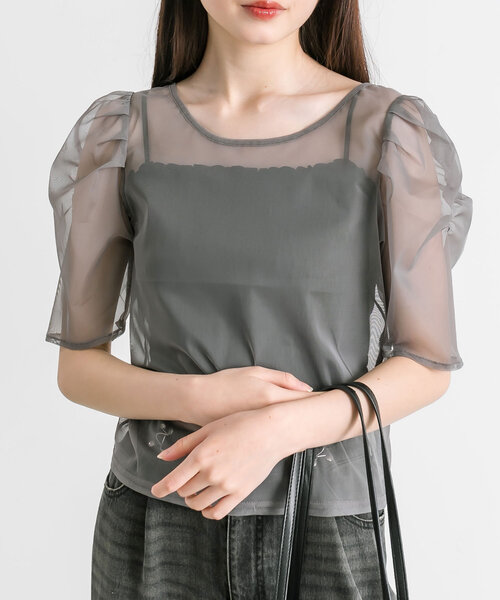 OLIVE des OLIVE(オリーブデオリーブ)の「ベーシックシアインナー 1041060750(Tシャツ/カットソー・レディース・ブラック/シルバー/オフホワイト/チャコールグレー・FREE)」の9枚目の写真