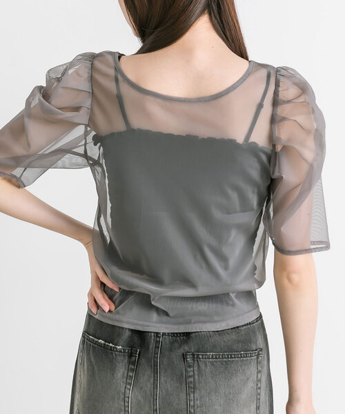 OLIVE des OLIVE(オリーブデオリーブ)の「ベーシックシアインナー 1041060750(Tシャツ/カットソー・レディース・ブラック/シルバー/オフホワイト/チャコールグレー・FREE)」の11枚目の写真