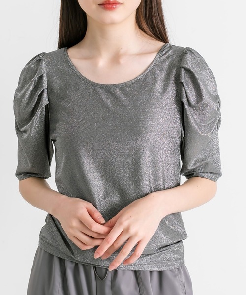 OLIVE des OLIVE(オリーブデオリーブ)の「ベーシックシアインナー 1041060750(Tシャツ/カットソー・レディース・ブラック/シルバー/オフホワイト/チャコールグレー・FREE)」の1枚目の写真