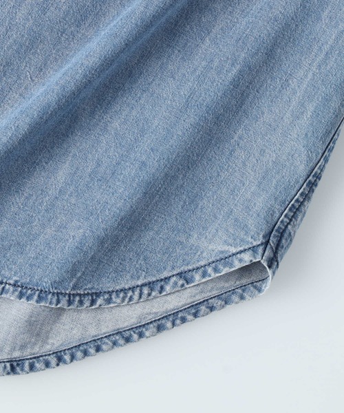 BACK NUMBER(バックナンバー)の「BACK NUMBER(バックナンバー)ライトオンスデニム半袖ビッグシャツ(シャツ/ブラウス・レディース・ライトインディゴブルー・L/XL/M)」の11枚目の写真