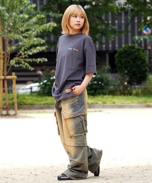 1111clothing(ワンフォークロージング)の「【unisex】NEW JACK アソート Tシャツ / ビッグシルエットTシャツ オーバーサイズ メンズ レディース(Tシャツ/カットソー・メンズ・ブラック系2/オレンジ系1/オレンジ系4/ブラック系3/ブラック系4/ホワイト系1/ホワイト系2/ホワイト系3/ホワイト系4/ブラック系1/パープル系2/パープル系3・ONESIZE(M))」の14枚目の写真