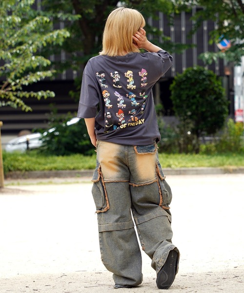 1111clothing(ワンフォークロージング)の「【unisex】NEW JACK アソート Tシャツ / ビッグシルエットTシャツ オーバーサイズ メンズ レディース(Tシャツ/カットソー・メンズ・ブラック系2/オレンジ系1/オレンジ系4/ブラック系3/ブラック系4/ホワイト系1/ホワイト系2/ホワイト系3/ホワイト系4/ブラック系1/パープル系2/パープル系3・ONESIZE(M))」の13枚目の写真