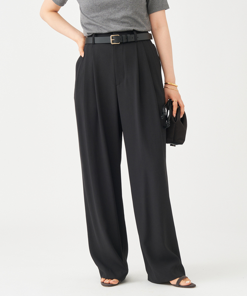 未使用 Plage 23年 ドライ タック ストレート パンツ プラージュ 新品 セール】Georgette Tuck パンツ（スラックス）｜Plage（プラージュ）の