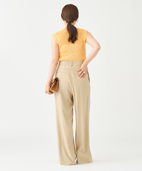 Plage ette Tuckパンツ 34 plage スラックス パンツ THREE TUCK ワイド