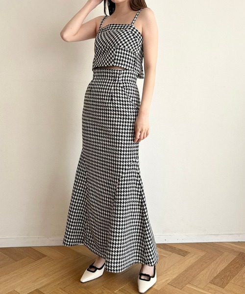 ME COUTURE（ミークチュール）の「ハウンドトゥースセットマーメイドスカート（ワンピース・レディース・ピンク/ライトグレー/ブラック・1/0）」の21枚目の写真