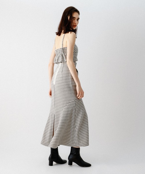 ME COUTURE（ミークチュール）の「ハウンドトゥースセットマーメイドスカート（ワンピース・レディース・ピンク/ライトグレー/ブラック・1/0）」の4枚目の写真