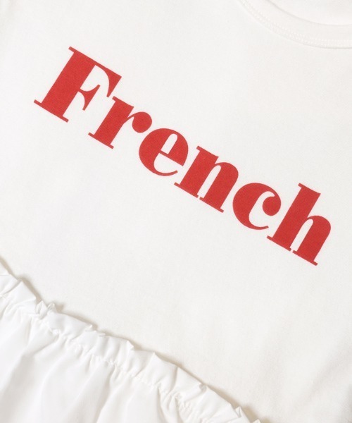 coca(coca)(コカ)の「キッズ ドッキングフリルロゴTシャツ(Tシャツ/カットソー・キッズ・ホワイト/ブラック・120/130/140/150)」の3枚目の写真