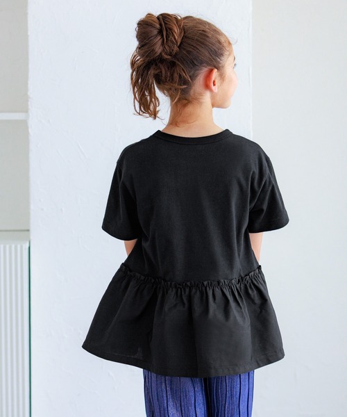 coca(coca)(コカ)の「キッズ ドッキングフリルロゴTシャツ(Tシャツ/カットソー・キッズ・ホワイト/ブラック・120/130/140/150)」の10枚目の写真