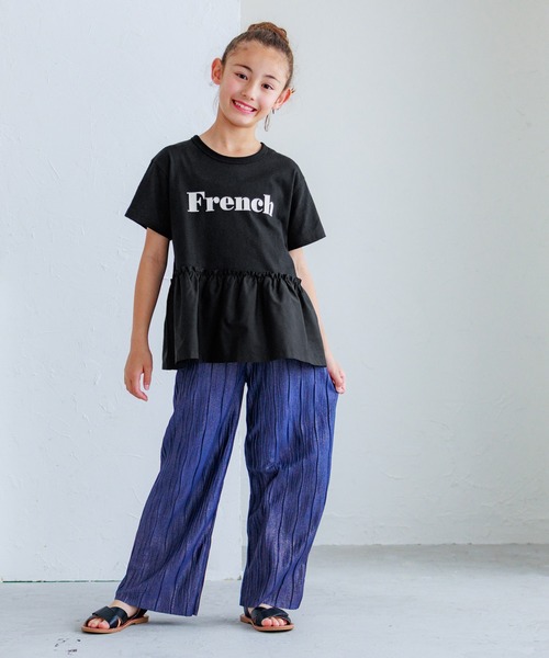 coca(coca)(コカ)の「キッズ ドッキングフリルロゴTシャツ(Tシャツ/カットソー・キッズ・ホワイト/ブラック・120/130/140/150)」の11枚目の写真