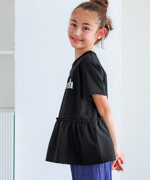 coca(coca)(コカ)の「キッズ ドッキングフリルロゴTシャツ(Tシャツ/カットソー・キッズ・ホワイト/ブラック・120/130/140/150)」の12枚目の写真