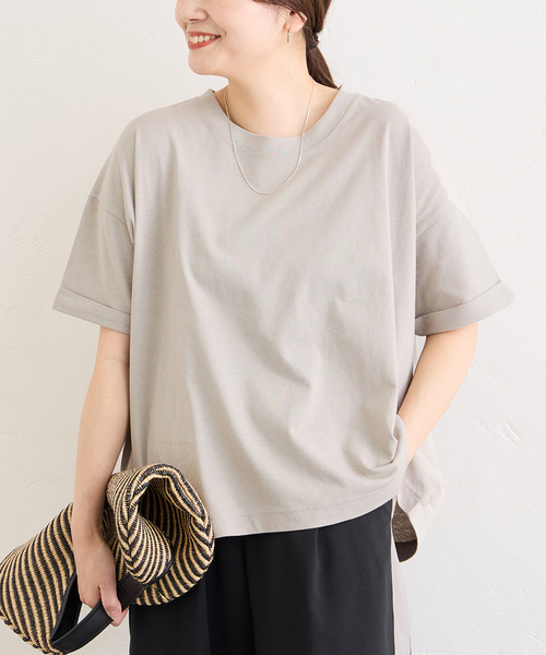 JOURNAL STANDARD（ジャーナルスタンダード）の「《追加3》アセジミボウシテンジクロールアップT（Tシャツ/カットソー・レディース・ホワイト/ブラック/グレー/イエロー・FREE）」の3枚目の写真
