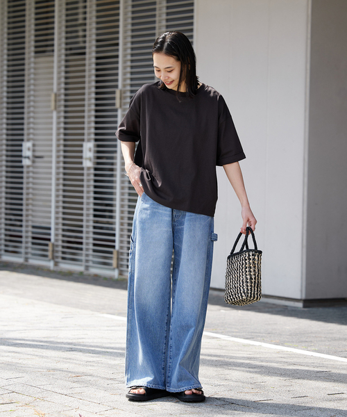 JOURNAL STANDARD（ジャーナルスタンダード）の「《追加3》アセジミボウシテンジクロールアップT（Tシャツ/カットソー・レディース・ホワイト/ブラック/グレー/イエロー・FREE）」の8枚目の写真