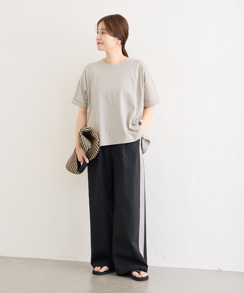 JOURNAL STANDARD（ジャーナルスタンダード）の「《追加3》アセジミボウシテンジクロールアップT（Tシャツ/カットソー・レディース・ホワイト/ブラック/グレー/イエロー・FREE）」の9枚目の写真