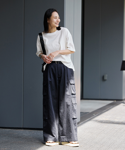 JOURNAL STANDARD（ジャーナルスタンダード）の「《追加3》アセジミボウシテンジクロールアップT（Tシャツ/カットソー・レディース・ホワイト/ブラック/グレー/イエロー・FREE）」の10枚目の写真