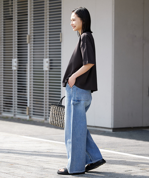 JOURNAL STANDARD（ジャーナルスタンダード）の「《追加3》アセジミボウシテンジクロールアップT（Tシャツ/カットソー・レディース・ホワイト/ブラック/グレー/イエロー・FREE）」の13枚目の写真