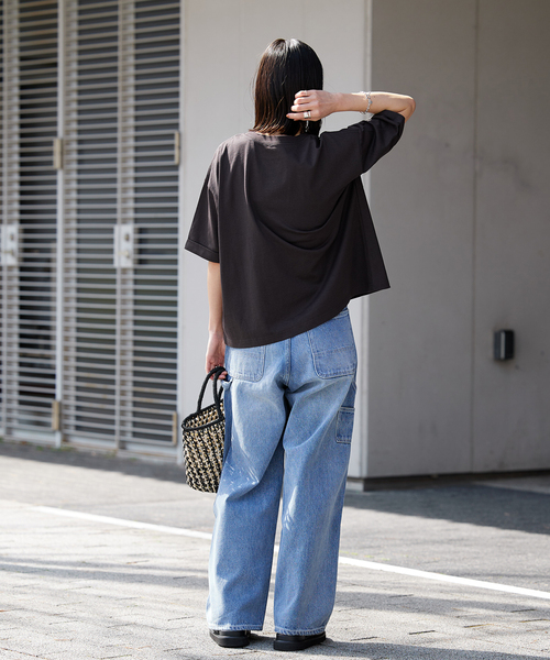 JOURNAL STANDARD（ジャーナルスタンダード）の「《追加3》アセジミボウシテンジクロールアップT（Tシャツ/カットソー・レディース・ホワイト/ブラック/グレー/イエロー・FREE）」の14枚目の写真