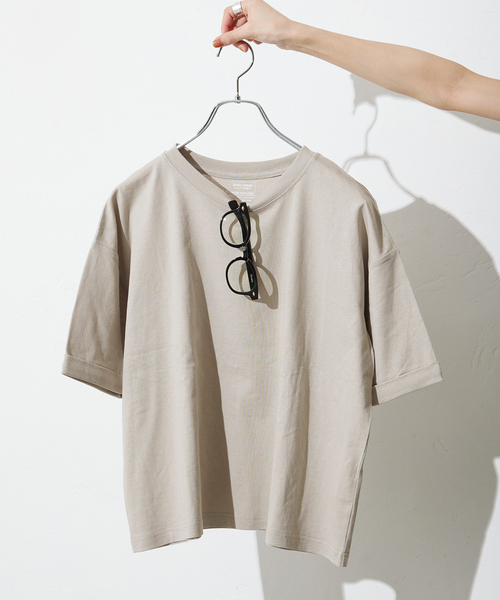 JOURNAL STANDARD（ジャーナルスタンダード）の「《追加3》アセジミボウシテンジクロールアップT（Tシャツ/カットソー・レディース・ホワイト/ブラック/グレー/イエロー・FREE）」の5枚目の写真