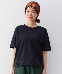 リブ イン コンフォート シンプルだけどこなれ見え ステッチ遣いのかのこカットソートップス