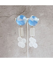 【joesstyle】*Glass Earrings*ハンドアート×フロストパーツの大きなイヤリング(MA)