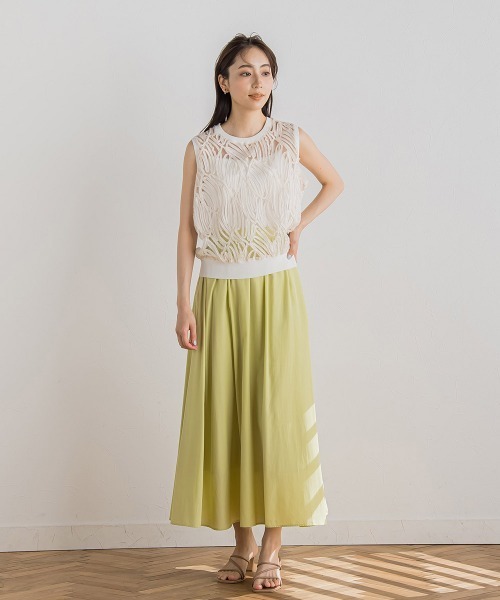 Droite lautreamont(ドロワットロートレアモン)の「刺繍レーストップス(Tシャツ/カットソー・レディース・オフホワイト/ブラック・M)」の6枚目の写真