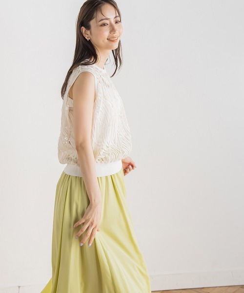 Droite lautreamont(ドロワットロートレアモン)の「刺繍レーストップス(Tシャツ/カットソー・レディース・オフホワイト/ブラック・M)」の8枚目の写真