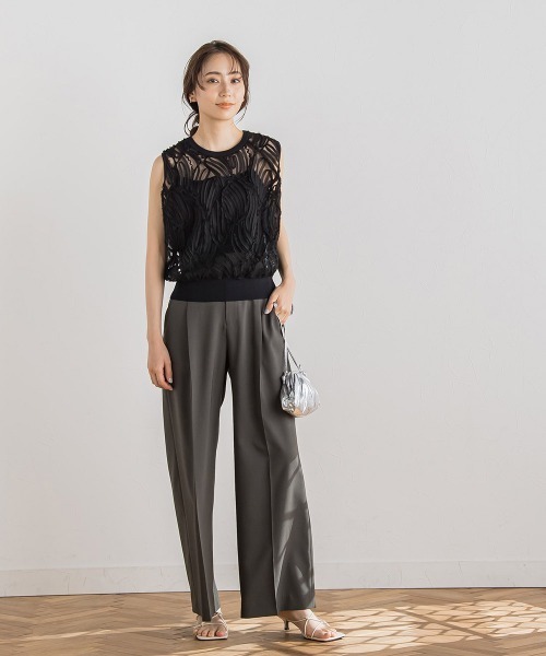 Droite lautreamont(ドロワットロートレアモン)の「刺繍レーストップス(Tシャツ/カットソー・レディース・オフホワイト/ブラック・M)」の19枚目の写真