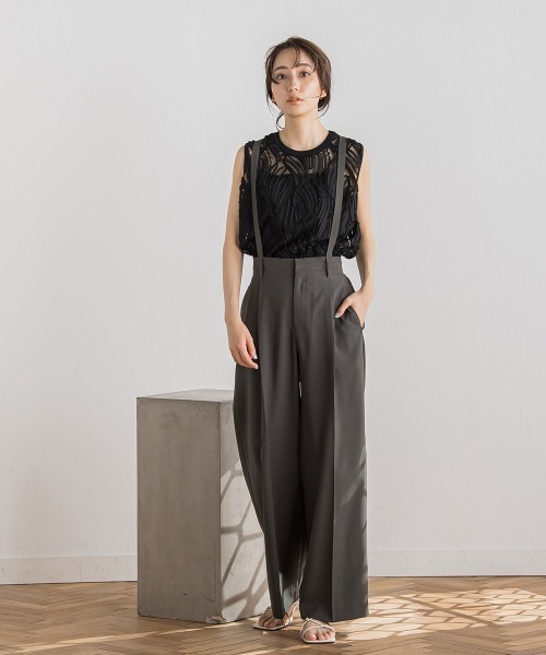 Droite lautreamont(ドロワットロートレアモン)の「刺繍レーストップス(Tシャツ/カットソー・レディース・オフホワイト/ブラック・M)」の21枚目の写真