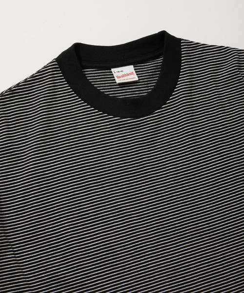 Healthknit(ヘルスニット)の「Healthknit NARROW BORDER JERSEY S/S ドローコード ワイドクルーネック半袖Tシャツ (#51033)(Tシャツ/カットソー・メンズ・その他1/ブラック系その他・MEDIUM/LARGE/X-LARGE)」の9枚目の写真
