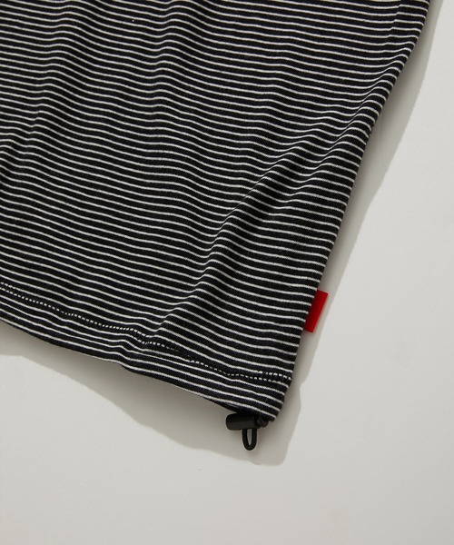 Healthknit(ヘルスニット)の「Healthknit NARROW BORDER JERSEY S/S ドローコード ワイドクルーネック半袖Tシャツ (#51033)(Tシャツ/カットソー・メンズ・その他1/ブラック系その他・MEDIUM/LARGE/X-LARGE)」の7枚目の写真