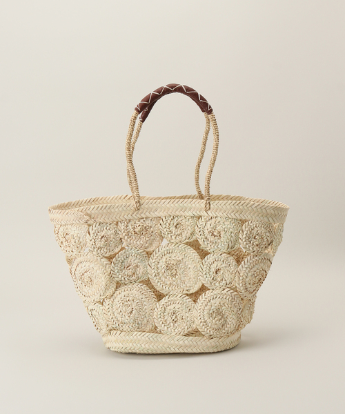 La TOTALITE(ラトータリテ)の「【AFRICAN SQUARE/アフリカンスクエア】デコレーションカゴBAG(かごバッグ・レディース・ベージュ・FREE)」の7枚目の写真