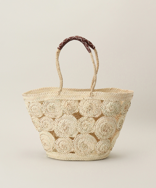 La TOTALITE(ラトータリテ)の「【AFRICAN SQUARE/アフリカンスクエア】デコレーションカゴBAG(かごバッグ・レディース・ベージュ・FREE)」の5枚目の写真