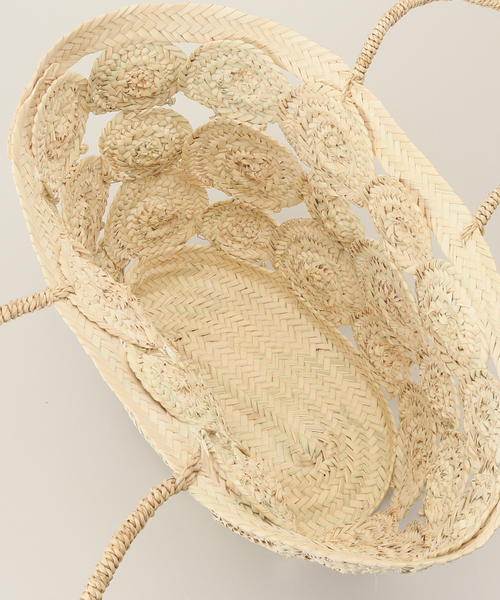 La TOTALITE(ラトータリテ)の「【AFRICAN SQUARE/アフリカンスクエア】デコレーションカゴBAG(かごバッグ・レディース・ベージュ・FREE)」の3枚目の写真