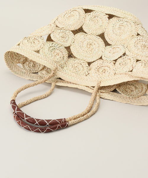 La TOTALITE(ラトータリテ)の「【AFRICAN SQUARE/アフリカンスクエア】デコレーションカゴBAG(かごバッグ・レディース・ベージュ・FREE)」の9枚目の写真