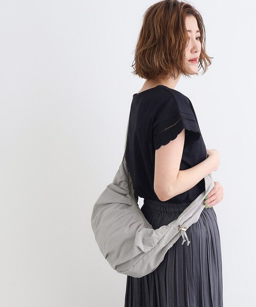 grove（グローブ）の「◆ギャザーフリルリボンムーンショルダー（ショルダーバッグ・レディース・ライトベージュ/ブラック/チャコールグレー/ライトグレー/シルバー系その他5・00）」の15枚目の写真